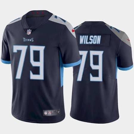Men Tennessee Titans 79 Isaiah Wilson Nike Navy Vapor Limited NFL Jersey